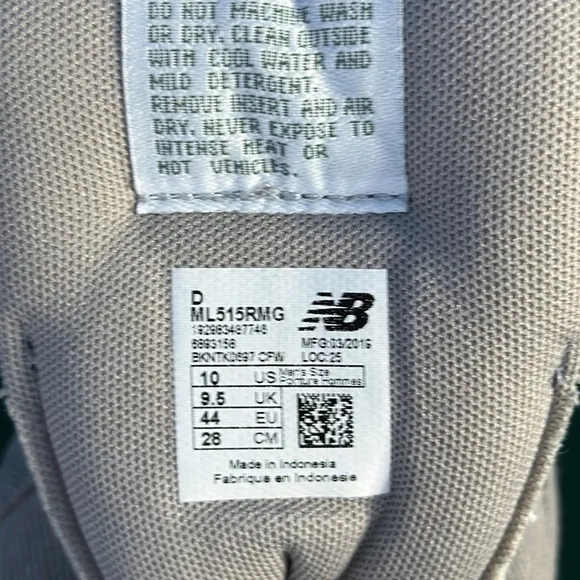 New Balance Gray ML515RMG Shoes Size 10