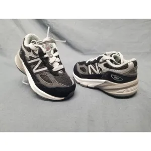 New Balance Toddler's 990V 6 (TD) Sneakers Lace Up Black Gray Size 4 NEW IN BOX!