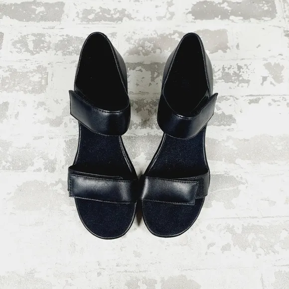 NEW Camper Upright Women's Black Leather Block Heel Summer Sandals E942