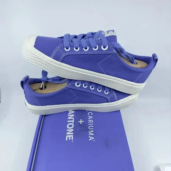 NEW Cariuma Oca Low Pantone Sneaker Shoes Canvas Contrast Thread Blue W7.5/M6