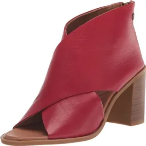 NEW Carmela Tina Leather Criss Cross Block Heel Sandals Red 36