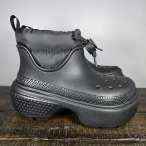 NEW Crocs Stomp Puff Rain Boots Womens Size 6 Rubber Boots Shoes Black Mens 4