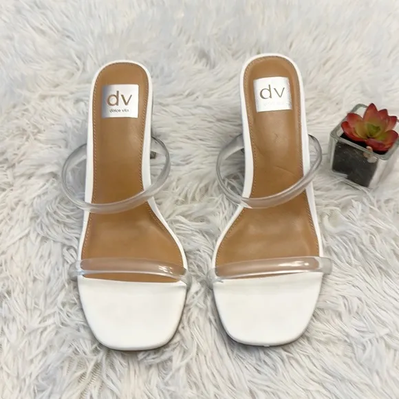 NEW Dolce Vita x Anthropologie Halsty Clear Acrylic heel sandals women size 13