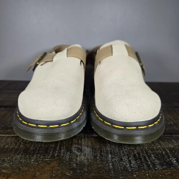 NEW Dr Doc Martens Jorge II Womens Size 10 Cream Suede Strappy Clogs Mules Shoes