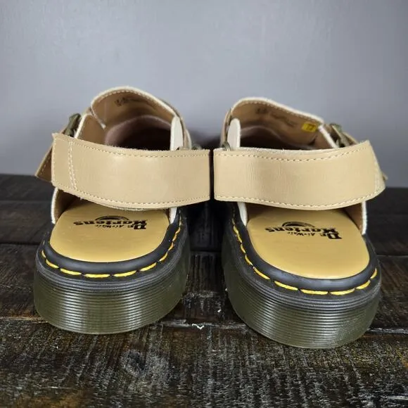 NEW Dr Doc Martens Jorge II Womens Size 10 Cream Suede Strappy Clogs Mules Shoes