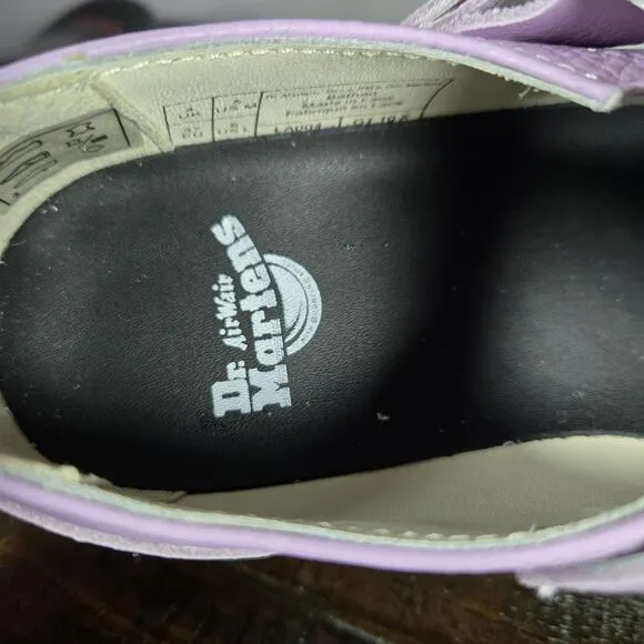 NEW Dr Martens Bethan Womens Size 6 Leather Double Strap Platform Shoes Purple