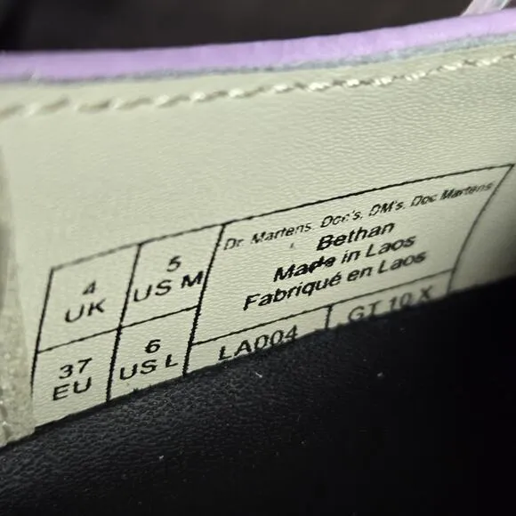 NEW Dr Martens Bethan Womens Size 6 Leather Double Strap Platform Shoes Purple