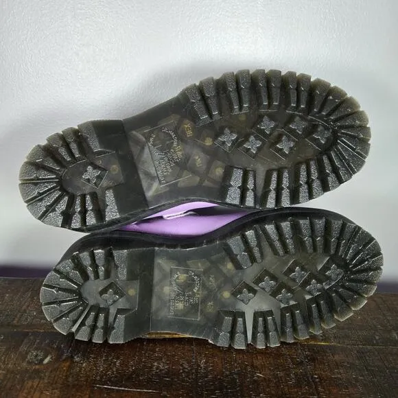 NEW Dr Martens Bethan Womens Size 6 Leather Double Strap Platform Shoes Purple