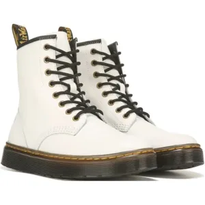 New Dr Martens combat boots white leather ankle Zavala womens 8