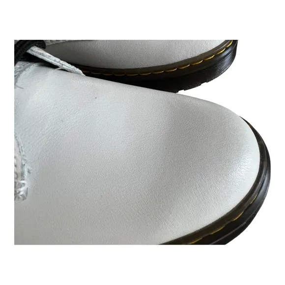 New Dr Martens combat boots white leather ankle Zavala womens 8