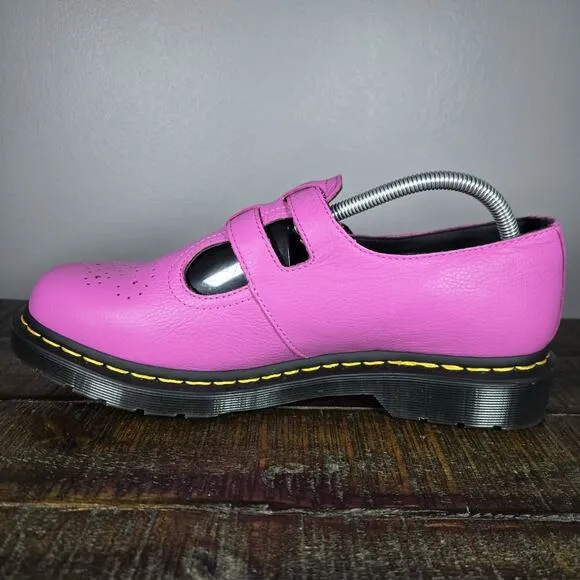 NEW Dr Martens Mary Jane Womens Size 6 Leather Double Strap Shoes Pink Black