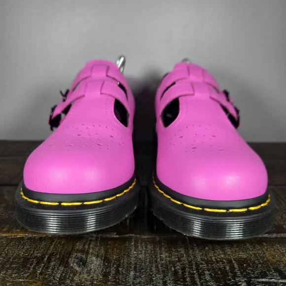 NEW Dr Martens Mary Jane Womens Size 6 Leather Double Strap Shoes Pink Black