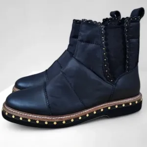 NEW Free People Atlas Ankle Bootie Puffer Chelsea Black EU Size 39.5