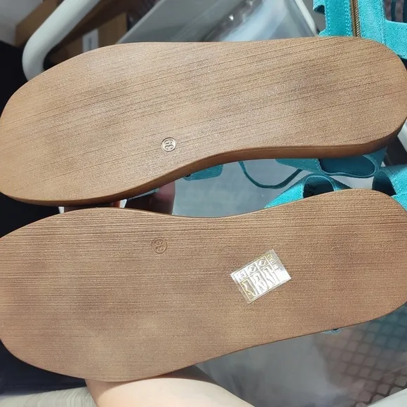 NEW Free People Sun Chaser Tall Gladiator Sandals 39 Turquoise $178