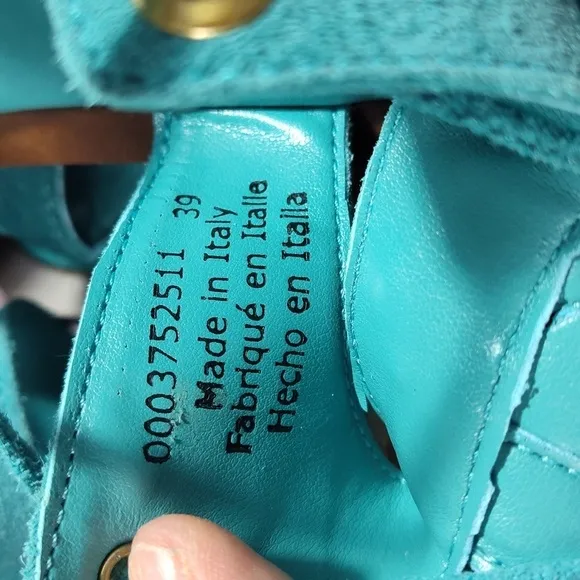NEW Free People Sun Chaser Tall Gladiator Sandals 39 Turquoise $178