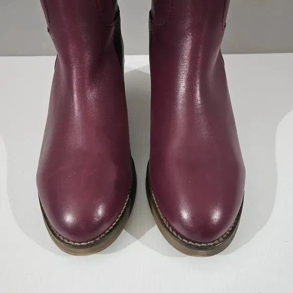 NEW Free People Tabby Ankle Boot Block Heel Wild Mulberry Leather EU 42