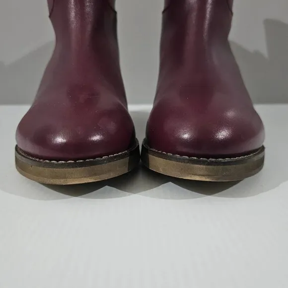 NEW Free People Tabby Ankle Boot Block Heel Wild Mulberry Leather EU 42