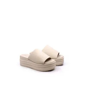 NEW FREE PEOPLE women's harbor flatform sandals in vanilla