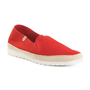 NEW FUN VERBENAS Made In Spain Suede Espadrille Slip On Shoes red women 261mn