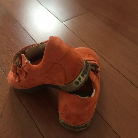 New GF Ferre Girl Baby Toddler Suede Orange Sneakers Shoes 22 6