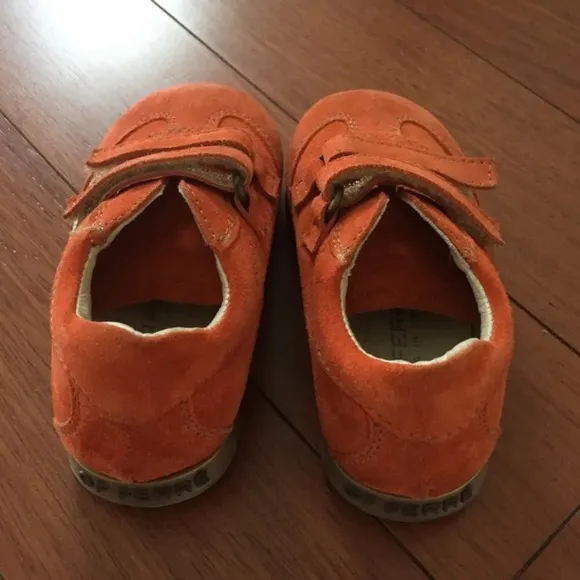 New GF Ferre Girl Baby Toddler Suede Orange Sneakers Shoes 22 6