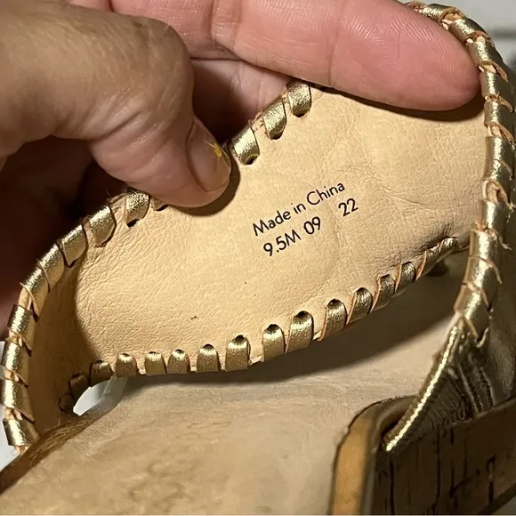 New Jack Rogers The Jacks mid wedge cork sandals in Gold Size 9.5