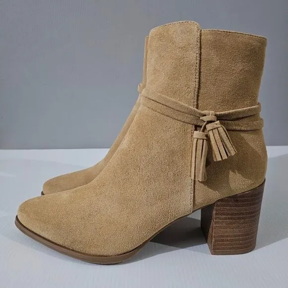 NEW Jack Rogers Timber Ankle Bootie Tassel Sand Suede Size 9.5