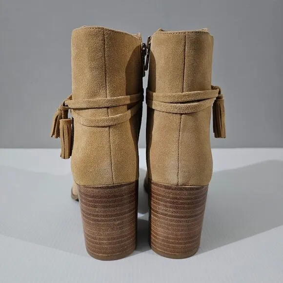 NEW Jack Rogers Timber Ankle Bootie Tassel Sand Suede Size 9.5