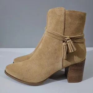 NEW Jack Rogers Timber Ankle Bootie Tassel Sand Suede Size 9.5