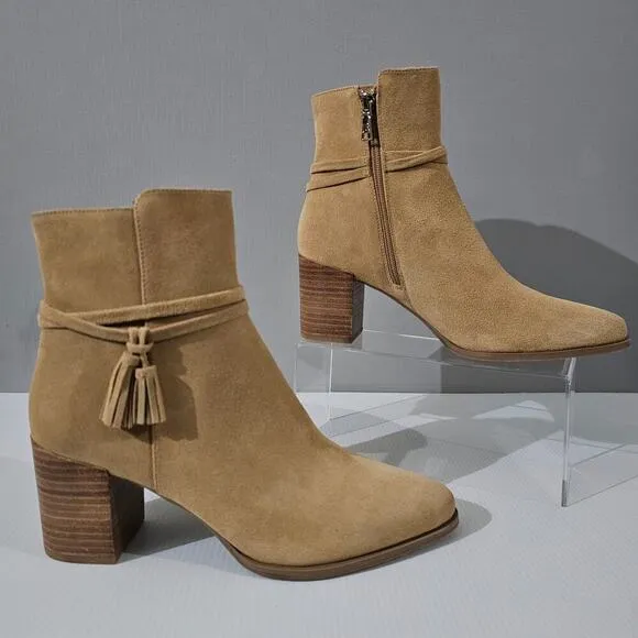 NEW Jack Rogers Timber Ankle Bootie Tassel Sand Suede Size 9.5
