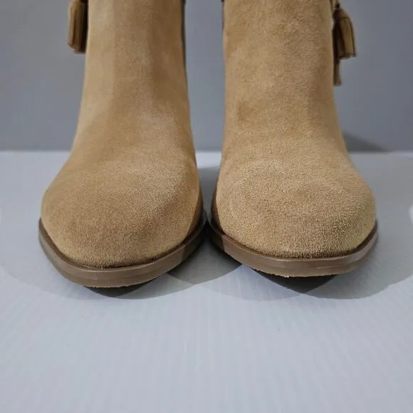 NEW Jack Rogers Timber Ankle Bootie Tassel Sand Suede Size 9.5