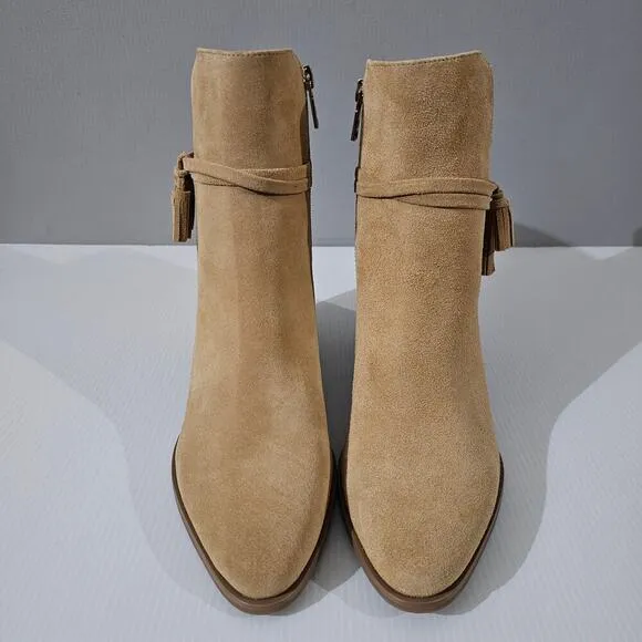 NEW Jack Rogers Timber Ankle Bootie Tassel Sand Suede Size 9.5