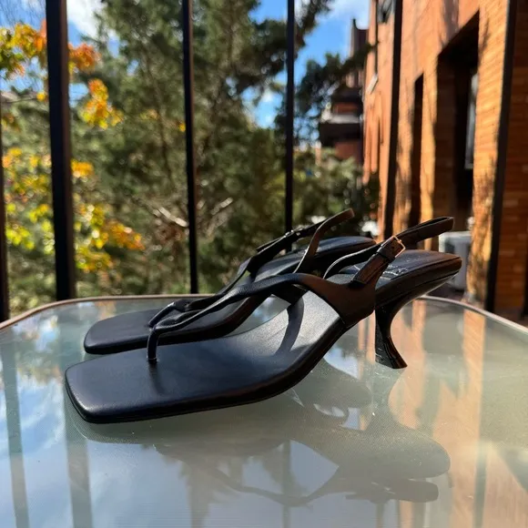 New Jeffrey Campbell Fused Sandal Kitten Heel Shoes Open Toe in Black