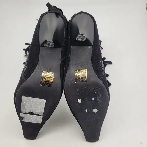 NEW Jeffrey Campbell Trotting Womens sz 5.5 black Ankle Boots fringe leather