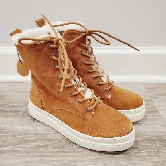 NEW J/SlidesTorrie Suede Faux Fur High-Top Sneakers Boots