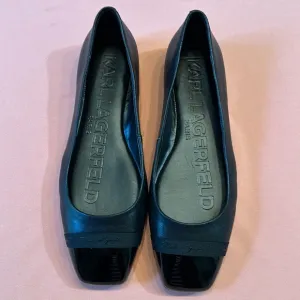 New Karl Lagerfeld Leather Shoes. Black. Size 8.