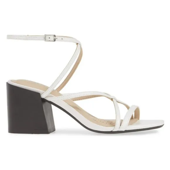 NEW Kenneth Cole New York Size 9 Women's Martha Strappy Block Heel Sandal, White