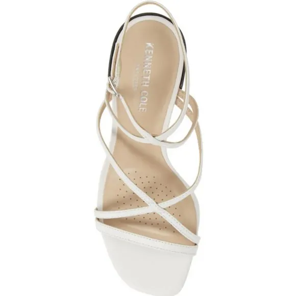 NEW Kenneth Cole New York Size 9 Women's Martha Strappy Block Heel Sandal, White
