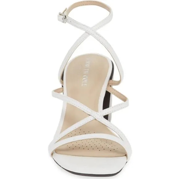 NEW Kenneth Cole New York Size 9 Women's Martha Strappy Block Heel Sandal, White