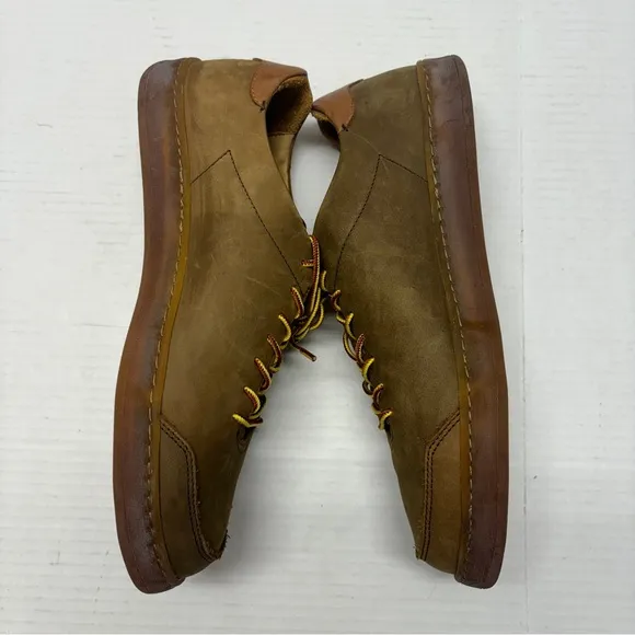 NEW Luca Shoes Suede Leather Terra Low Sneaker Lactae Hevea Brown Men’s Sz 9