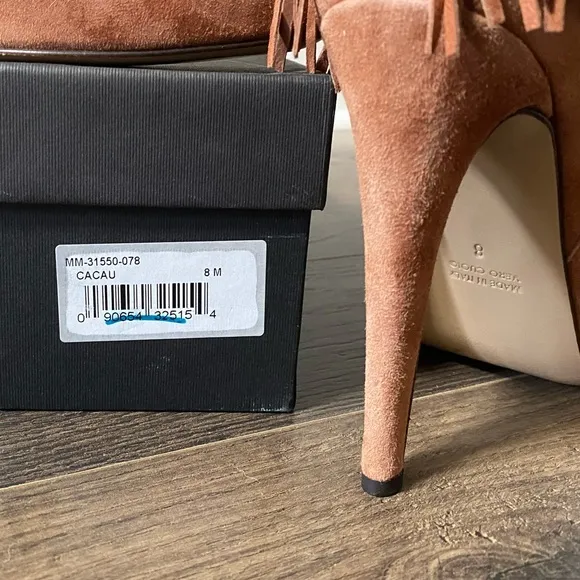 New! Massimo Matteo Boot with Fringes Cacau