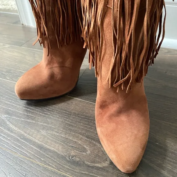 New! Massimo Matteo Boot with Fringes Cacau