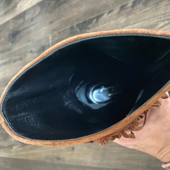New! Massimo Matteo Boot with Fringes Cacau