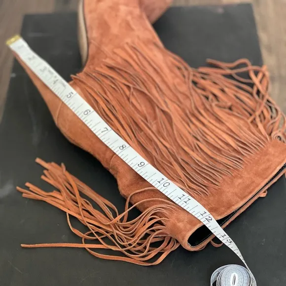 New! Massimo Matteo Boot with Fringes Cacau