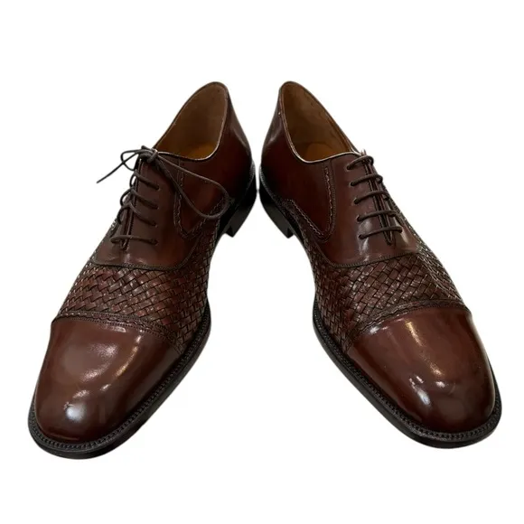 New Mezlan San Juan Cognac Men's Lace-Leather Oxford Dress Shoes 11.5  11.5M