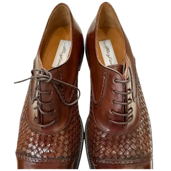 New Mezlan San Juan Cognac Men's Lace-Leather Oxford Dress Shoes 11.5  11.5M