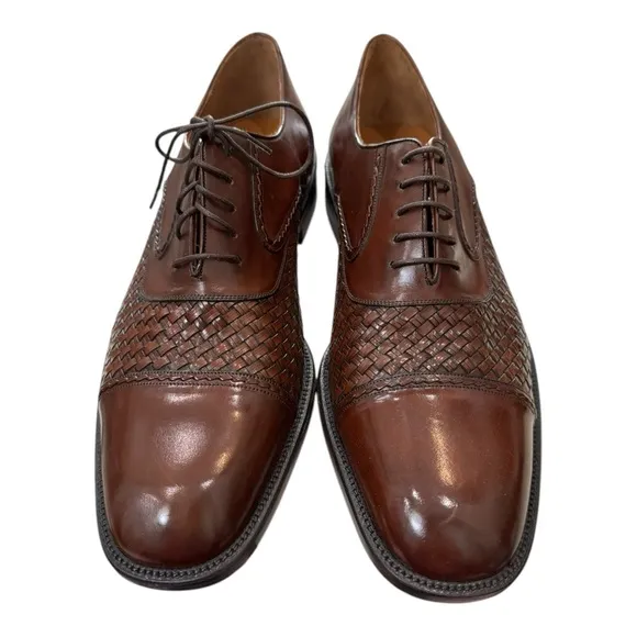 New Mezlan San Juan Cognac Men's Lace-Leather Oxford Dress Shoes 11.5  11.5M