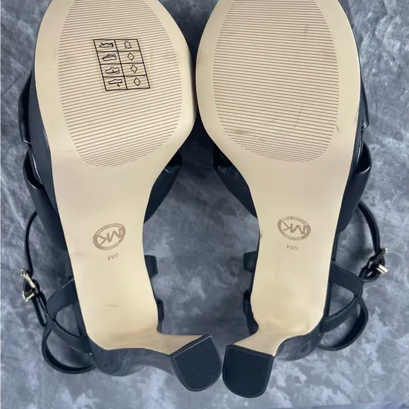 New Michael Kors Elena Black Platform Sandals 9M