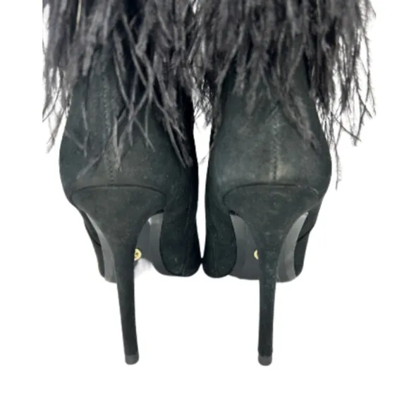New! Michael Kors Meena Feather Embellished Suede Ankle Boot | 7.5