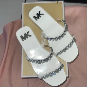 NEW Michael Kors Jessa Flat Sandal White Size 7